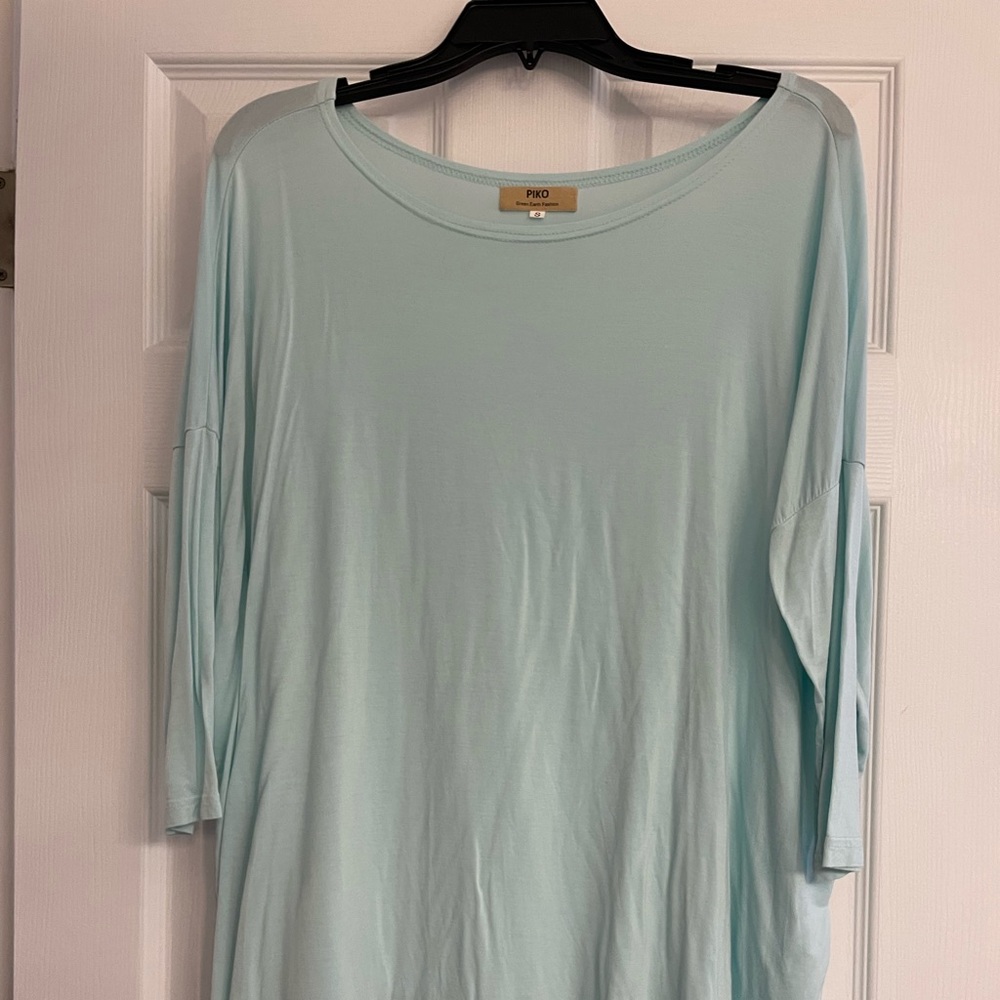 Mint Piko 3/4 Sleeve Top